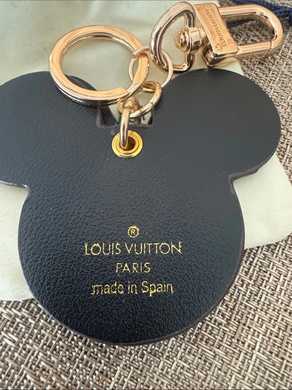 Louis Vuitton Brown Monogram Minnie Bow Key Charm with Black Bow